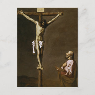 Carte Postale Le Christ crucifié avec un peintre