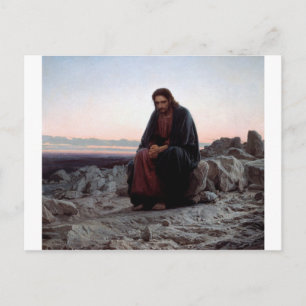 Carte Postale Le Christ dans le désert, Ivan Kramskoi