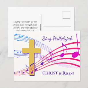 Carte Postale LE CHRIST DE HALLELUJAH EST REMONTÉ Pâques