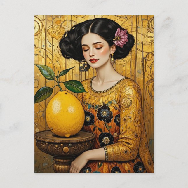 Carte Postale Le citron et la dame (Devant)