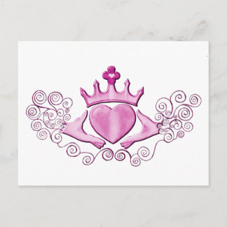 Carte Postale Le Claddagh (rose)