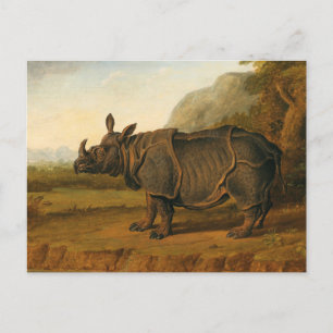 Carte Postale Le Clara des Rhinoceros par Jean-Baptiste Oudry