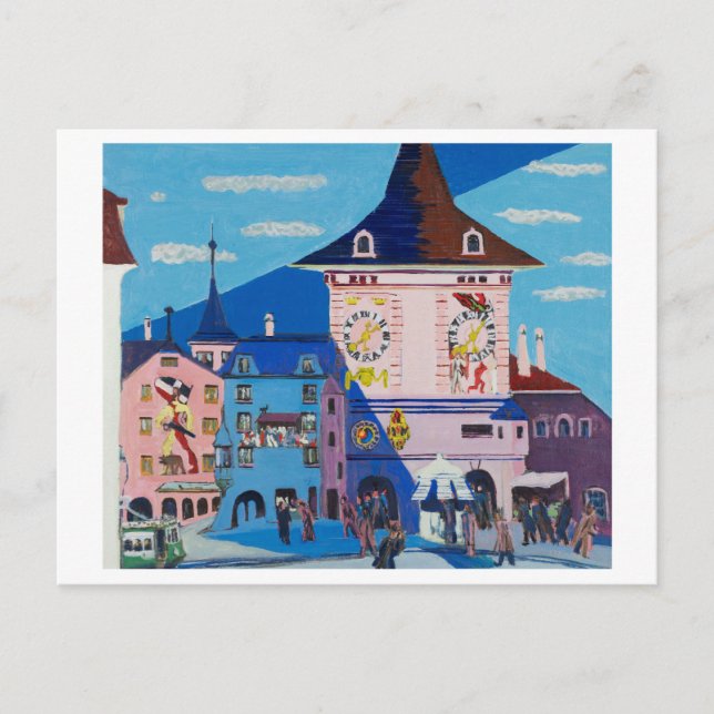 Carte Postale Le clocher de Berne par Kirchner Painting (Devant)
