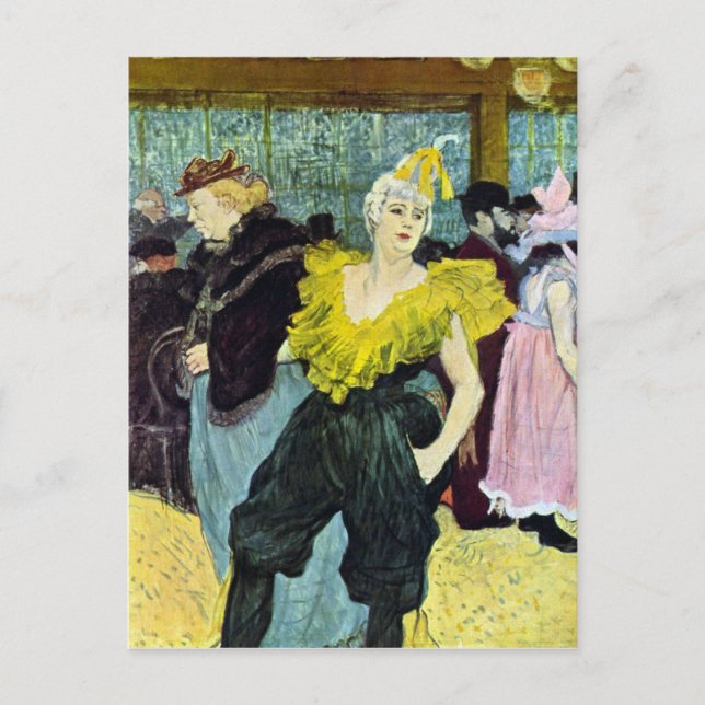 Carte Postale Le clown de Toulouse-Lautrec (Devant)