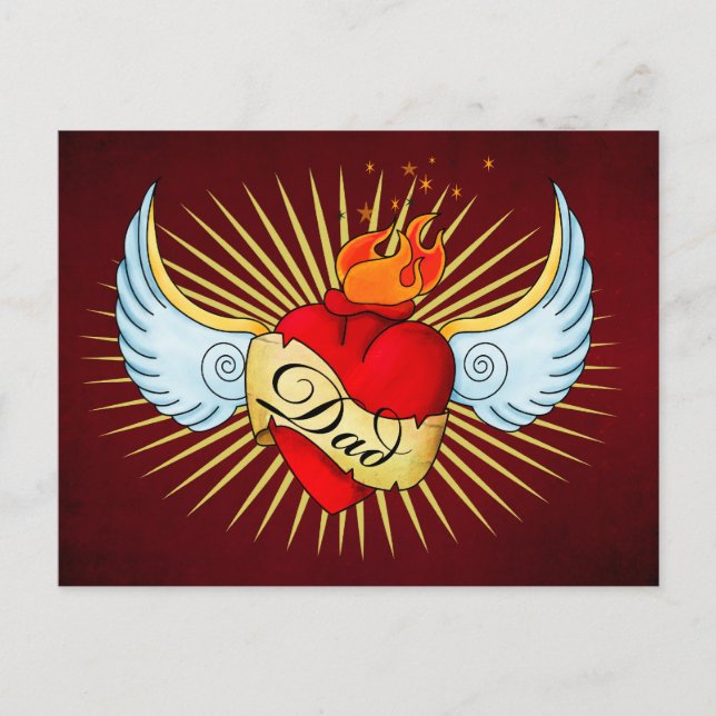 Carte Postale Le coeur de papa (Devant)