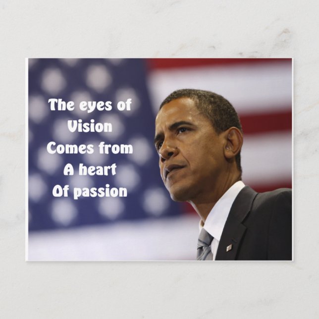 Carte Postale Le coeur de passion de Barack Obama (Devant)