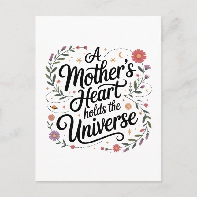 Carte Postale Le cœur d'une mère contient l'univers (Devant)