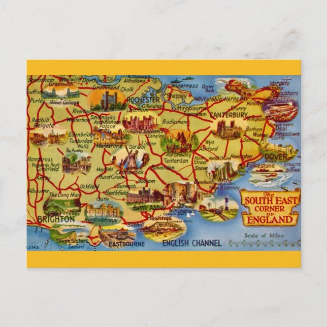 Carte Postale Le coin sud-est de l'Angleterre (Devant)