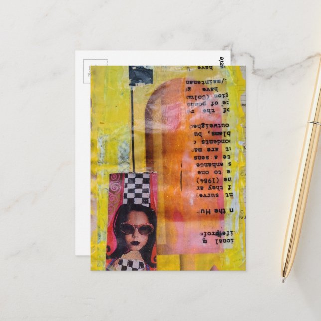 Carte Postale Le collage mixte de friandises sucrées (Devant/Arrière en situation)