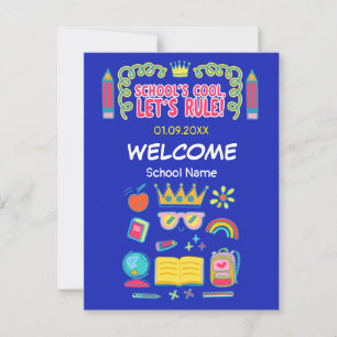 Carte Postale "Le collège est cool, régnons" citations de motiva