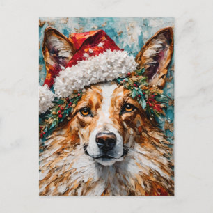 Carte Postale Le Collie de Noël