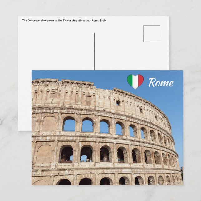 Carte Postale Le Colosseum à Rome, Italie (Devant / Derrière)