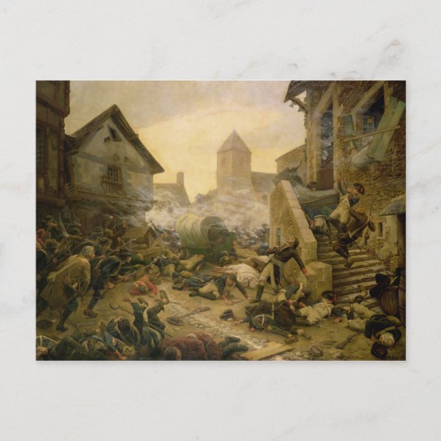 Carte Postale Le combat à Cholet ou le suicide du général (Devant)