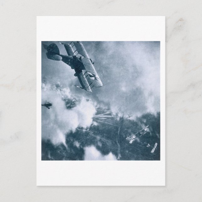 Carte Postale Le combat aérien sur le front occidental, Première (Devant)