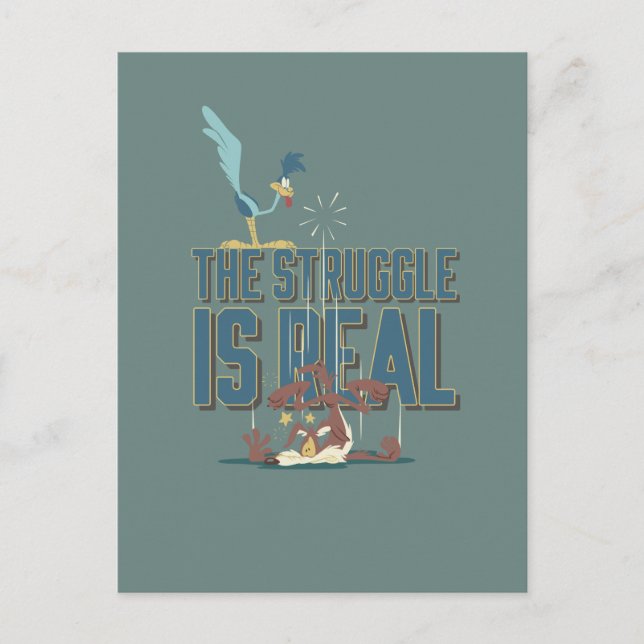 Carte Postale Le combat est réel ROAD RUNNER™ & Balthazar le coy (Devant)