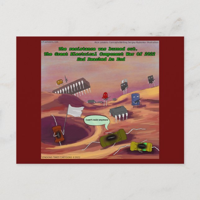 Carte Postale Le composant électrique drôle de la Résistance (Devant)