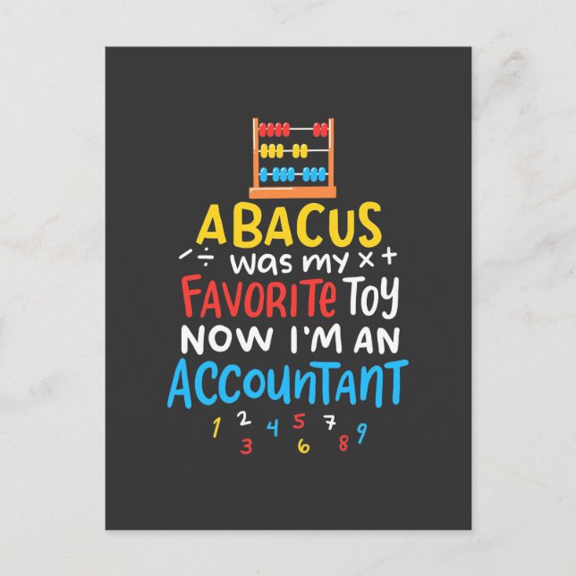 Carte Postale Le Comptable Abacus Était Mon Jouet Préféré (Devant)