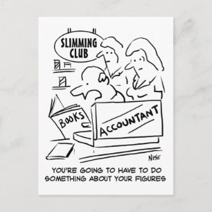 Carte Postale Le comptable vérifie les livres dans un club aminc