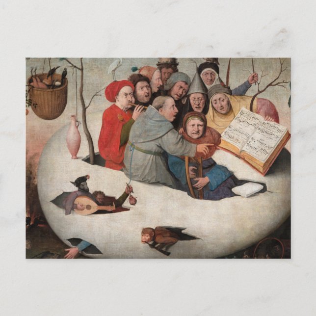 Carte Postale Le concert dans l'oeuf par Hieronymus Bosch (Devant)