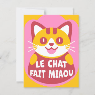 Carte Postale Le Conversation Fait Miaou Cute French Orange Tabb