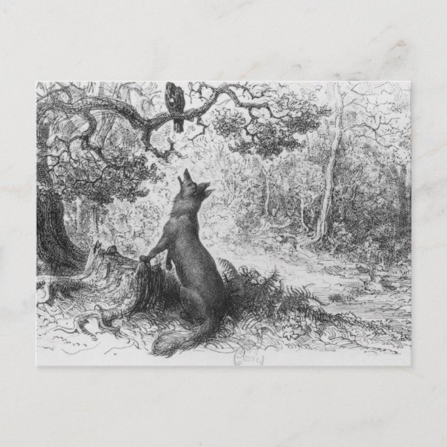 Carte Postale Le Corbeau et le Renard (Devant)