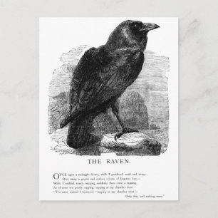 Carte Postale Le Corbeau par Edgar Allen Poe