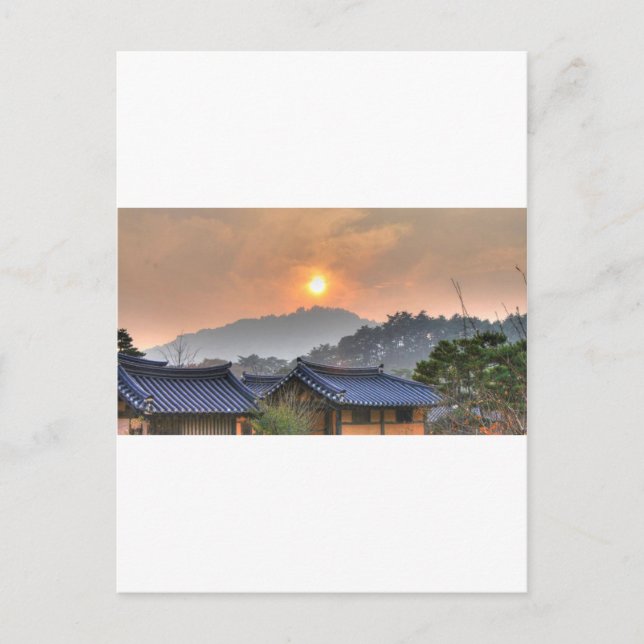 Carte Postale Le coucher de soleil en Asie (Devant)