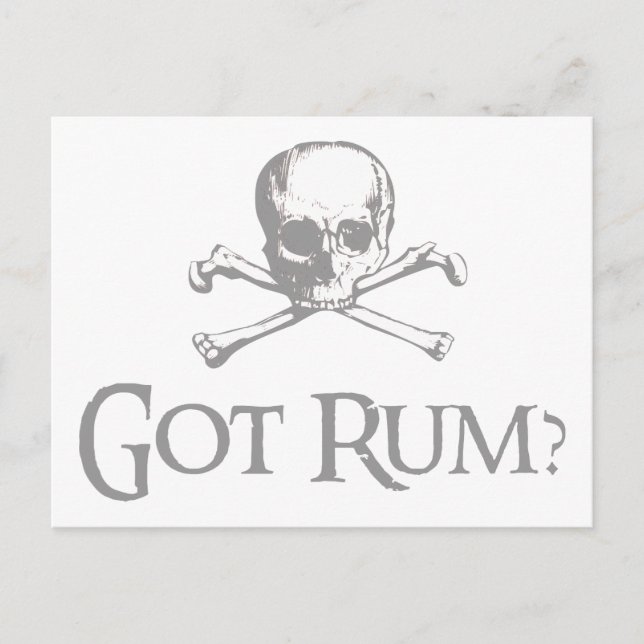 Carte Postale Le crâne de rhum et les os croisés (Devant)