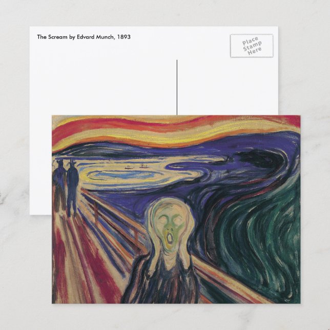Carte Postale Le Cri d'Edvard Munch, Expressionnisme Vintage (Devant / Derrière)