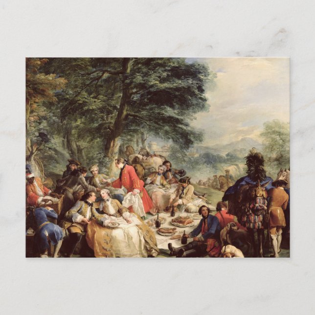 Carte Postale Le déjeuner de la chasse, 1737 (Devant)