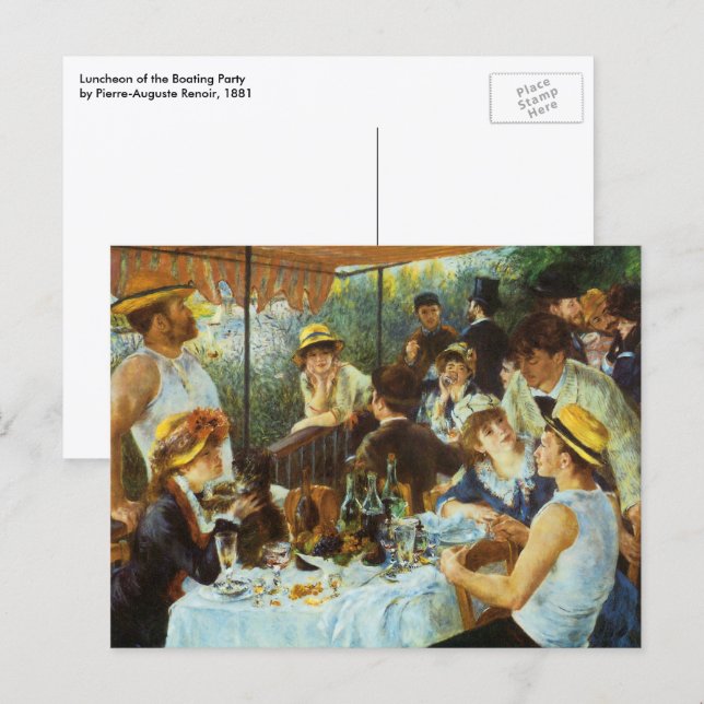 Carte Postale Le déjeuner des canotiers de Pierre Renoir (Devant / Derrière)