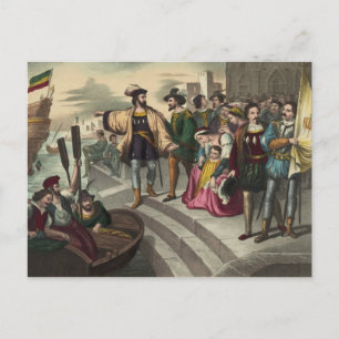 Carte Postale Le départ de Christophe Colomb