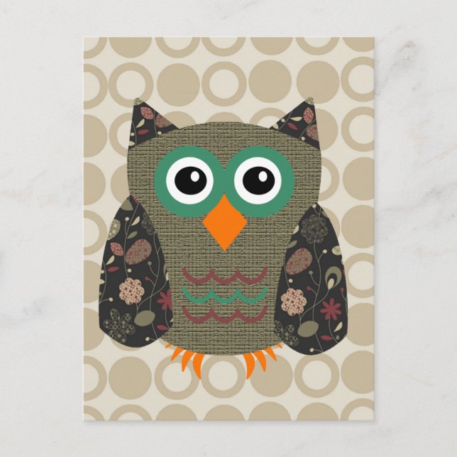 Carte Postale Le designer Owl Dusty (Devant)