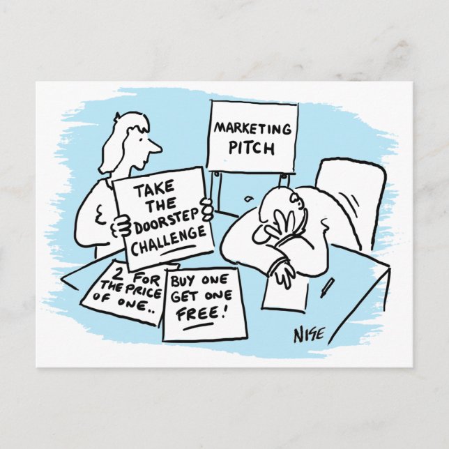 Carte Postale Le directeur marketing endure un argumentaire de v (Devant)