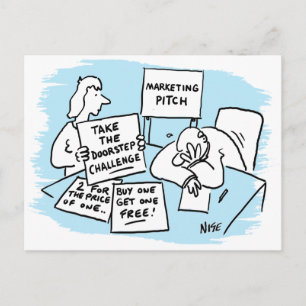Carte Postale Le directeur marketing subit un argumentaire de ve