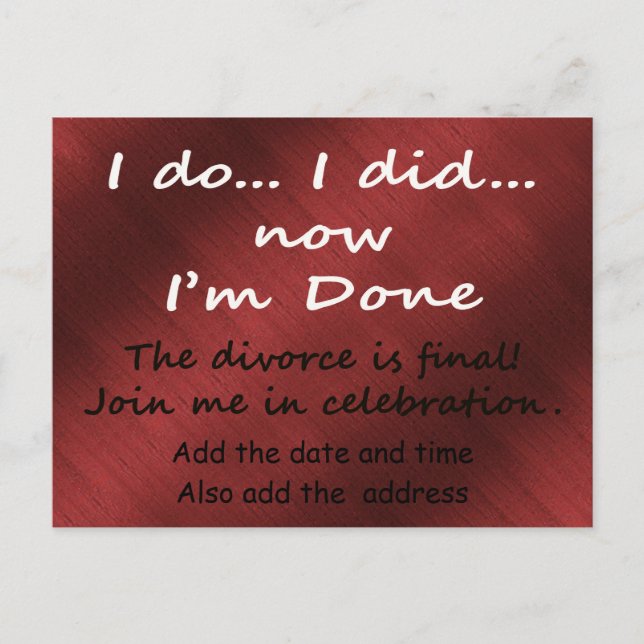 Carte Postale Le divorce est définitif (Devant)