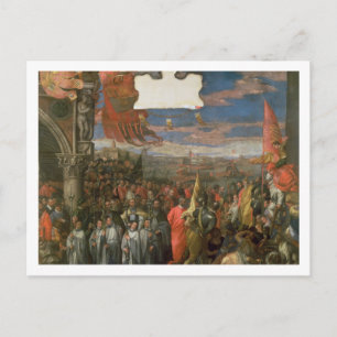 Carte Postale Le Doge Andrea Contarini de retour victorieux