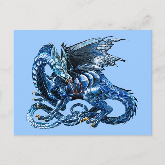 Carte Postale Le dragon bleu - (Devant)