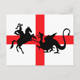 Carte Postale Le drapeau anglais George et le dragon