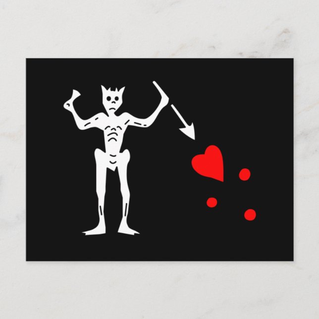 Carte Postale Le drapeau authentique de la Barbe Noire (Devant)