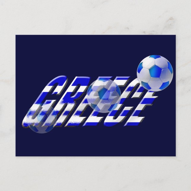 Carte Postale Le drapeau grec du football (Devant)