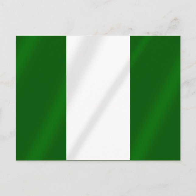 Carte Postale Le drapeau nigérian du Nigeria chemise et présente (Devant)