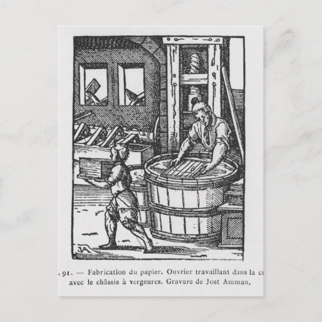 Carte Postale Le fabricant de papier (Devant)