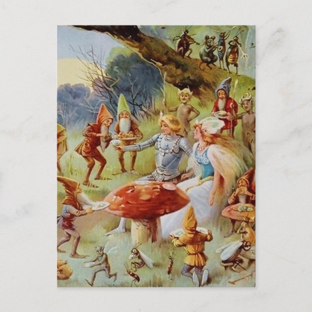 Carte Postale « Le Festin » Art de Fée par E S Hardy (Devant)