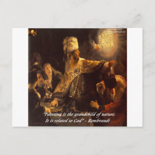 Carte Postale Le Festin de Balthazar & Citation de Rembradt