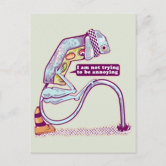 Carte Postale Le feu de circulation a l'air triste (Devant)