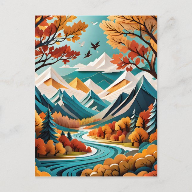 Carte Postale Le feuillage d'automne est un beau spectacle à voi (Devant)