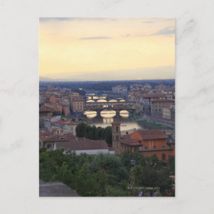 Carte Postale Le fleuve Arno et le Ponte Vecchio à Florence,