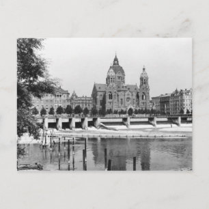 Carte Postale Le fleuve Isar à Munich, vers 1910