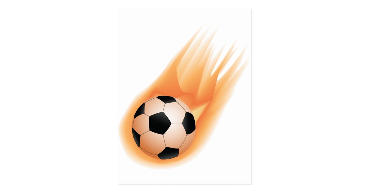 Carte Postale Le Football Le Feu De Ballon De Football Zazzle Fr